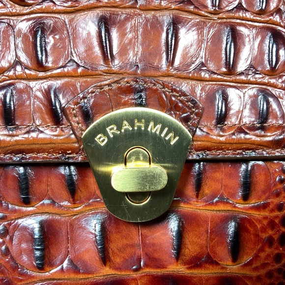 Brahmin Croc Embossed Large Leather Work Bag - Picture 4 of 16
